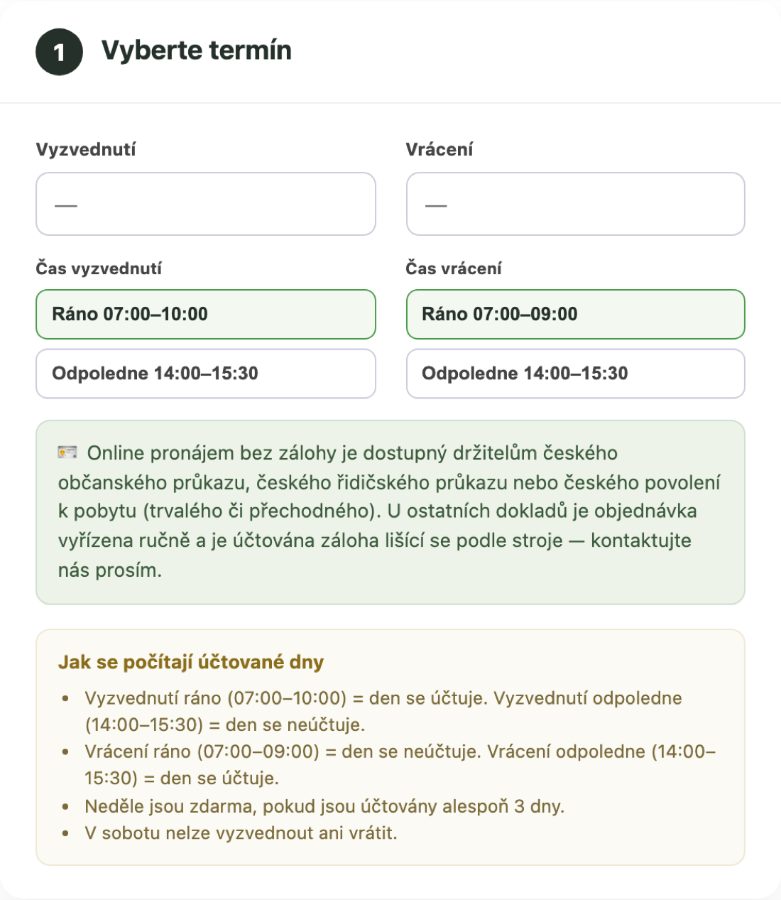Zvolte termín a časové sloty