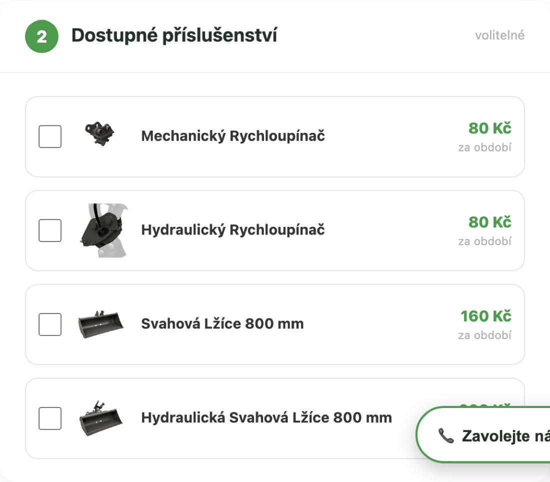 Přidejte příslušenství (volitelné)