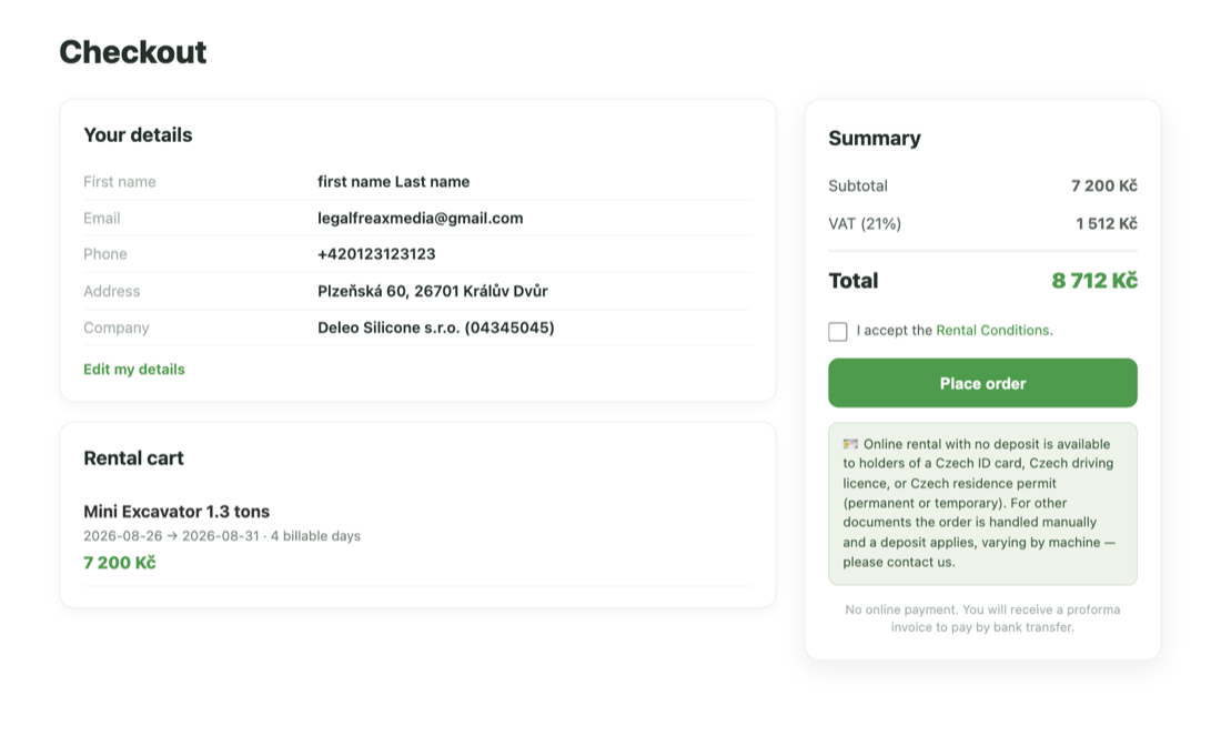 Checkout and pay